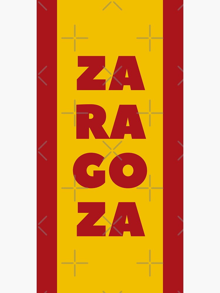 "Zaragoza City in Spanish Flag Colors Vertical" Sticker for Sale by