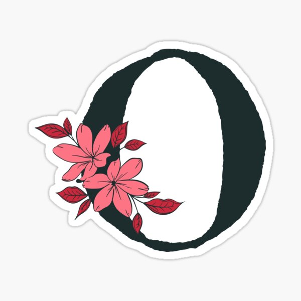 Pink floral O monogram Sticker