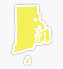 Rhode Island Love in Lemon Sticker