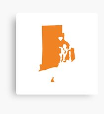 Rhode Island Love in Orange Canvas Print