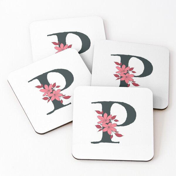 Item preview, Pink floral P monogram designed and sold by Coffee Lifestyle.