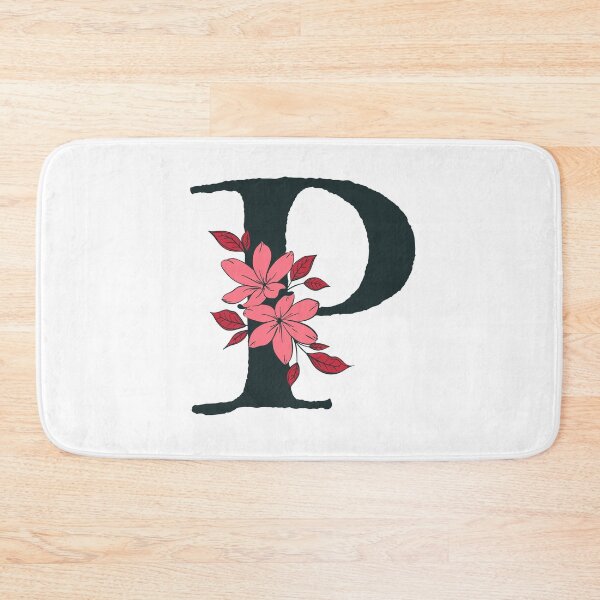 Item preview, Pink floral P monogram designed and sold by Lyssarien.