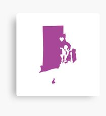 Rhode Island Love in Purple Canvas Print