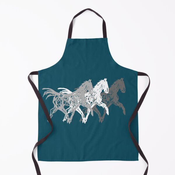 Item preview, Cute Three Abstract Wild Free Horses Trotting in Grey and White designed and sold by DappleDesign.
