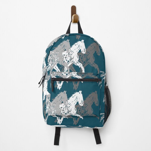 Item preview, Cute Three Abstract Wild Free Horses Trotting in Grey and White designed and sold by DappleDesign.