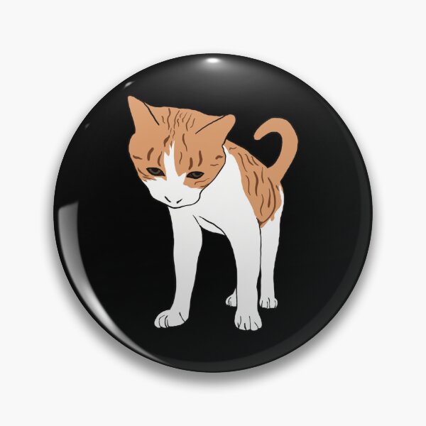 Item preview, cute curious ginger cat looking down, yellow, brown and white designed and sold by xiape.