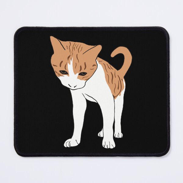 Item preview, cute curious ginger cat looking down, yellow, brown and white designed and sold by xiape.