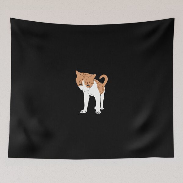 Item preview, cute curious ginger cat looking down, yellow, brown and white designed and sold by xiape.