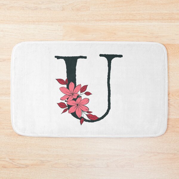 Item preview, Pink floral U monogram designed and sold by Lyssarien.