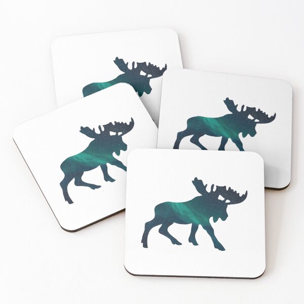 Item preview, Moose Northern Lights Silhouette designed and sold by ThisIsMugLife.