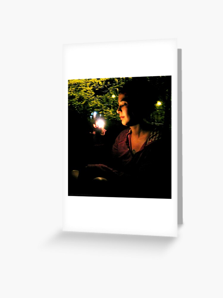 Thumbnail 1 of 2, Greeting Card, Hot Night On The Tracks designed and sold by alvinsan9.