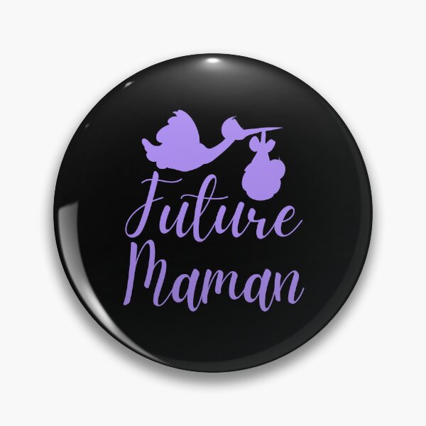 Aperçu de l'œuvre Future maman cigogne noir et lila créée et vendue par Jenmag.