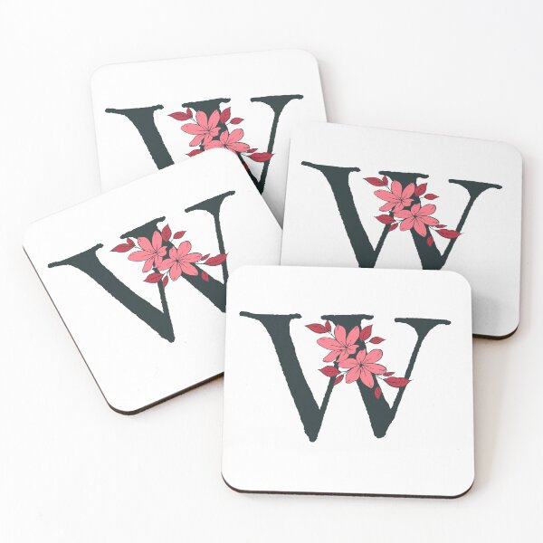 Item preview, Pink floral W monogram designed and sold by Coffee Lifestyle.