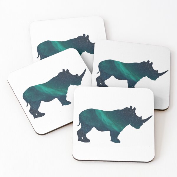 Item preview, Rhino Northern Lights Silhouette designed and sold by ThisIsMugLife.