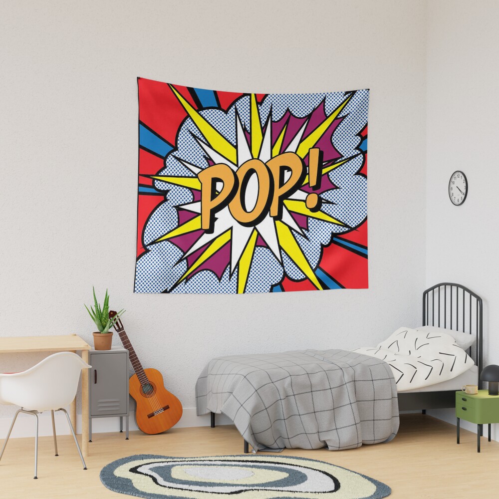 "Roy Lichtenstein 'Pop!' art print" Tapestry for Sale by