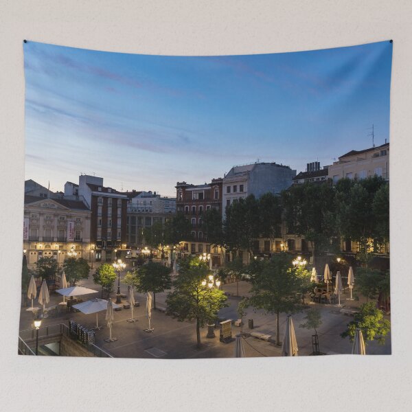 Item preview, The Morning After - Empty Plaza de Santa Ana at Dawn designed and sold by Georgia Mizuleva.