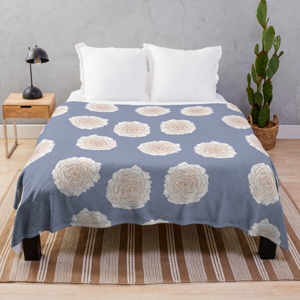 Item preview, White rose pattern. Gentle cream beige rose on light blue background designed and sold by ChrisiMM.