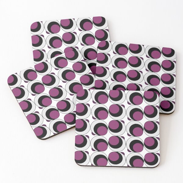 Item preview, Vintage Retro Groovy Swirl Dots 70s 60s Eighties Seventies Sixties  Dots Dots Polka Dots Poka Dots Circles Purple Black White Plum designed and sold by fairy-taler.