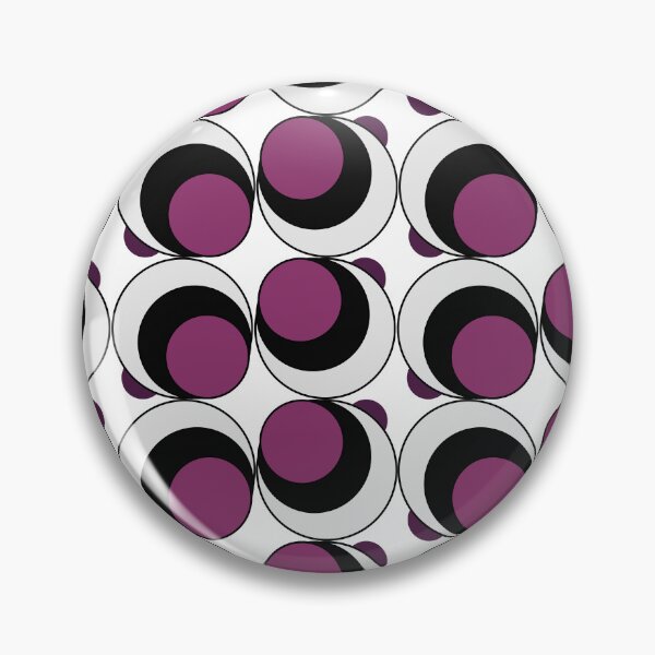 Item preview, Vintage Retro Groovy Swirl Dots 70s 60s Eighties Seventies Sixties  Dots Dots Polka Dots Poka Dots Circles Purple Black White Plum designed and sold by fairy-taler.