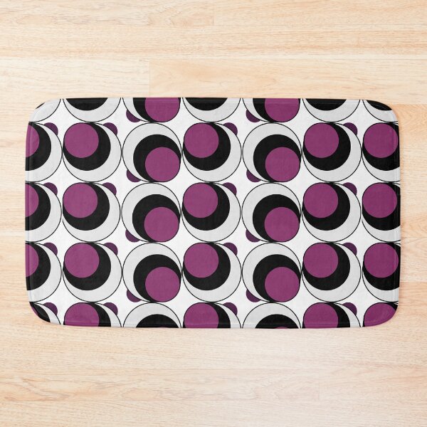 Item preview, Vintage Retro Groovy Swirl Dots 70s 60s Eighties Seventies Sixties  Dots Dots Polka Dots Poka Dots Circles Purple Black White Plum designed and sold by fairy-taler.