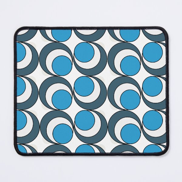 Item preview, Vintage Retro Groovy Swirl Dots 70s 60s Eighties Seventies Sixties Dots Dots Polka Dots Poka Dots Circles Blue Grey Blue White designed and sold by fairy-taler.