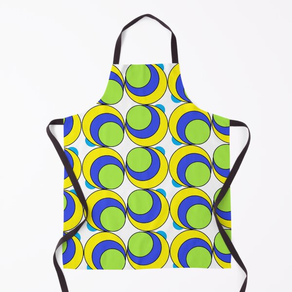 Item preview, Copy of Vintage Retro Groovy Swirl Dots 70s 60s Eighties Seventies Sixties Dots Dots Polka Dots Poka Dots Circles Lime Blue Yellow Cyan designed and sold by fairy-taler.