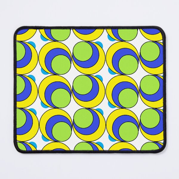 Item preview, Copy of Vintage Retro Groovy Swirl Dots 70s 60s Eighties Seventies Sixties Dots Dots Polka Dots Poka Dots Circles Lime Blue Yellow Cyan designed and sold by fairy-taler.
