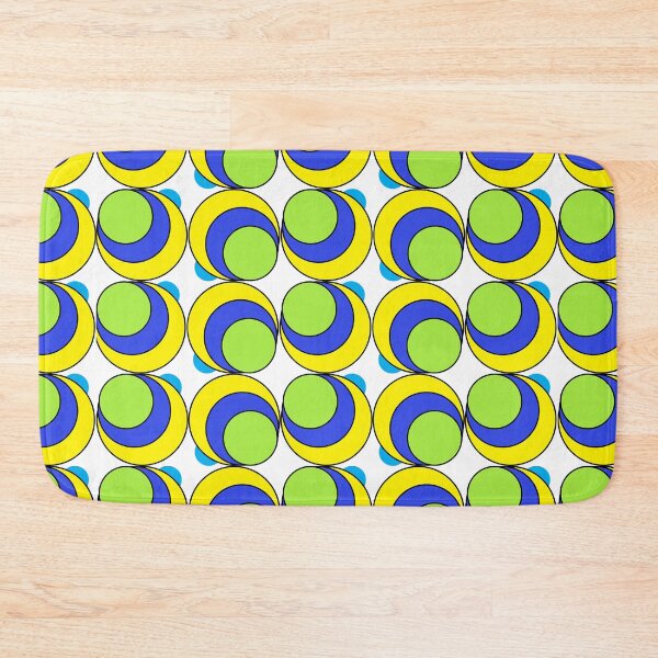 Item preview, Copy of Vintage Retro Groovy Swirl Dots 70s 60s Eighties Seventies Sixties  Dots Dots Polka Dots Poka Dots Circles Lime Blue Yellow Cyan designed and sold by fairy-taler.