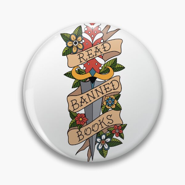 Item preview, Banned Books Traditional Tattoo designed and sold by Thenerdlady.
