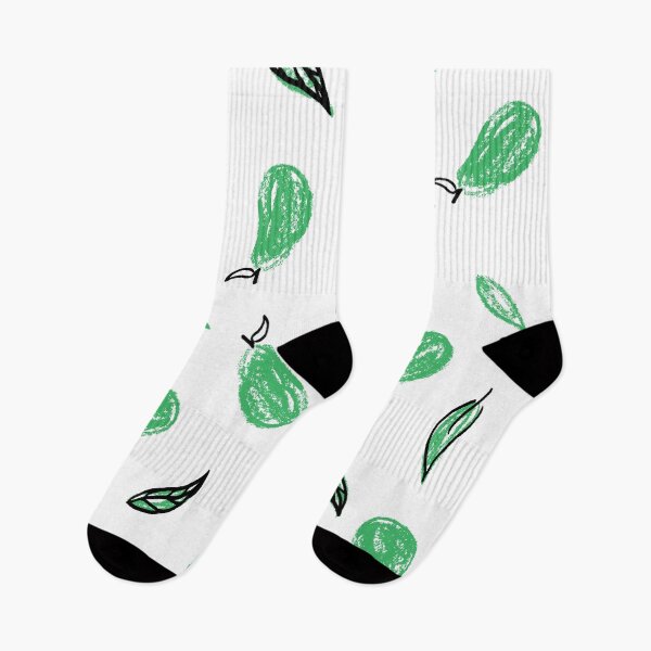 Item preview, White and Green Leafy Pears designed and sold by Carolina Diaz.