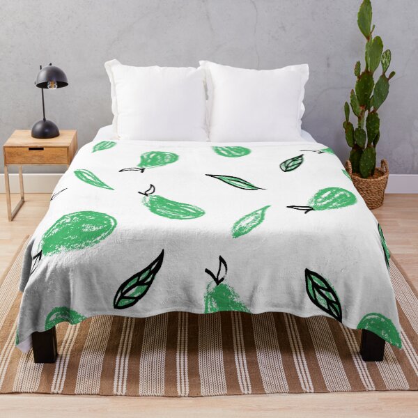 Item preview, White and Green Leafy Pears designed and sold by Carolina Diaz.