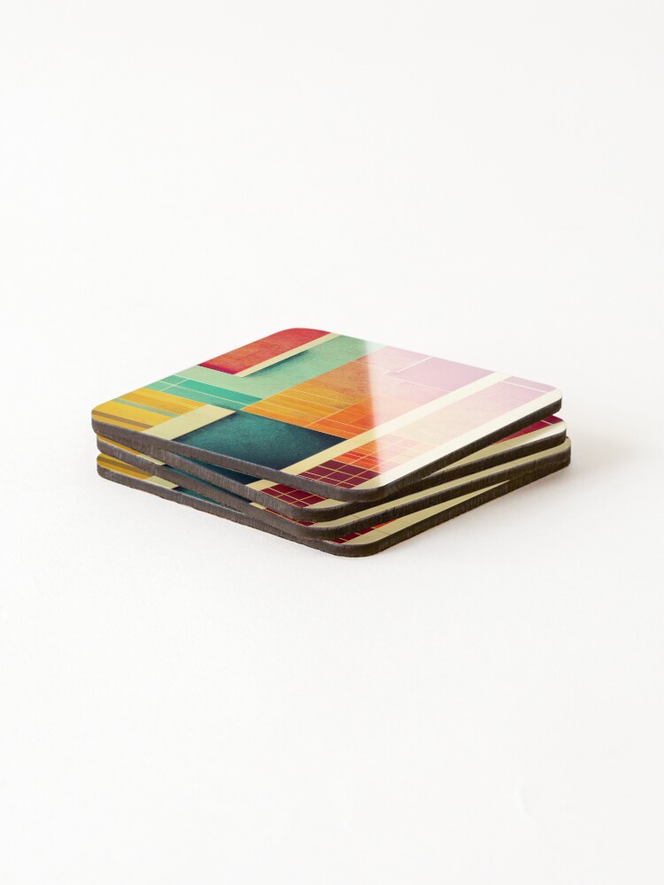 Thumbnail 4 of 5, Coasters (Set of 4), Colorful Abstract Pattern [12] designed and sold by FreshAirShop.