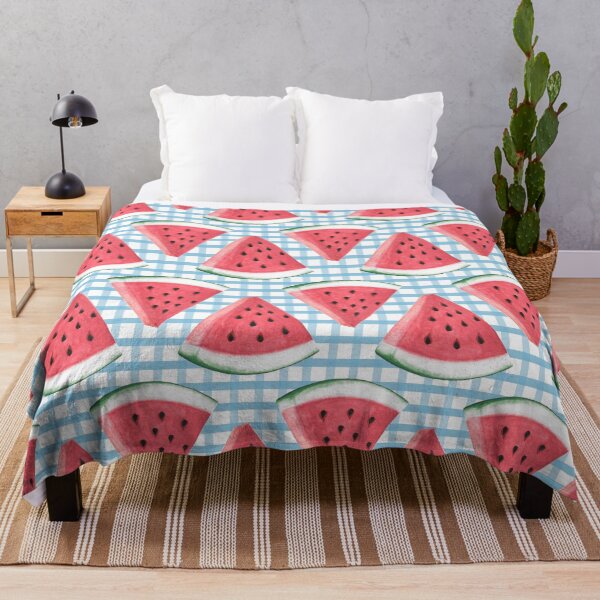 Item preview, Watermelons on Blue Gingham designed and sold by Julie Erin Designs.