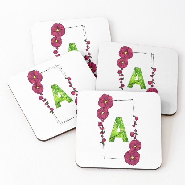 Artikelvorschau, Initial A Flowers Design, Monogramm mit Blumen, erste Geschenke für sie entworfen und verkauft von bartdesigner.