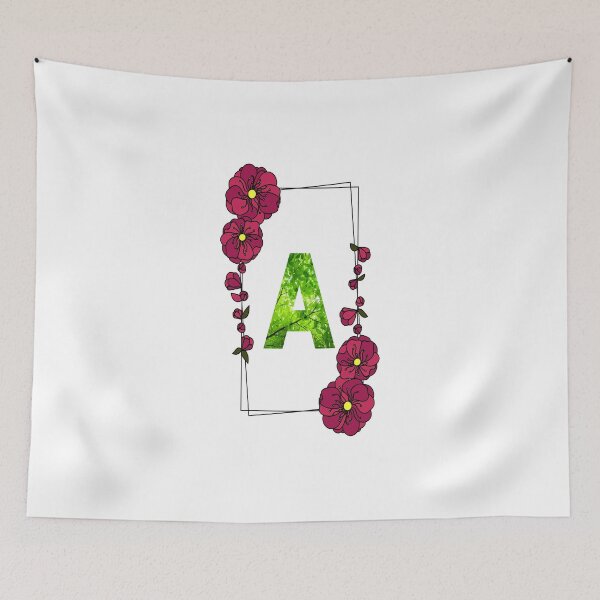 Artikelvorschau, Initial A Flowers Design, Monogramm mit Blumen, erste Geschenke für sie entworfen und verkauft von bartdesigner.