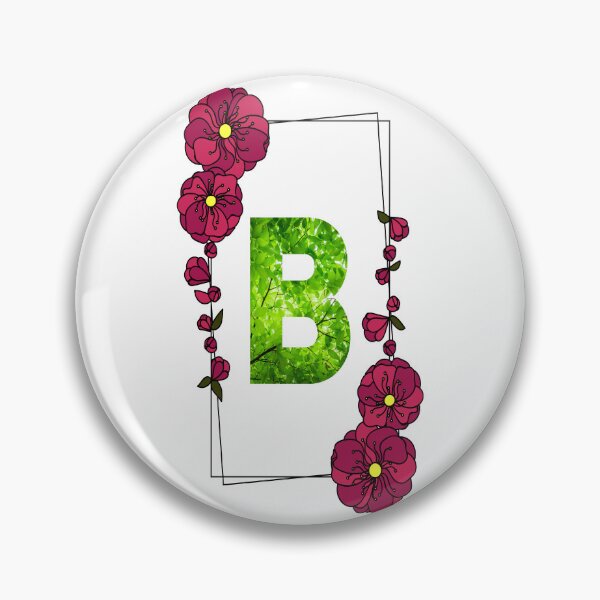 Aperçu de l'œuvre Conception initiale de fleurs B, monogramme avec fleurs, cadeaux initiaux pour elle créée et vendue par bartdesigner.