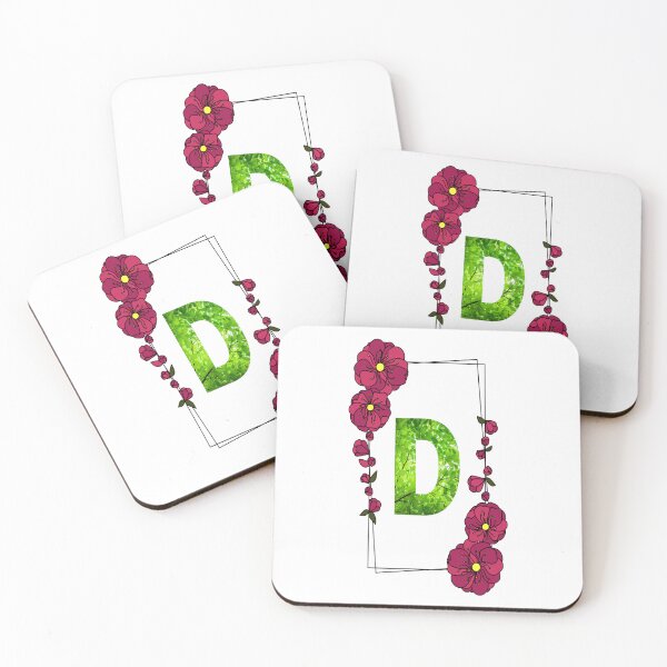 Artikelvorschau, Blumen Buchstabe D Design, Monogramm mit Blumen, erste Geschenke für sie entworfen und verkauft von bartdesigner.