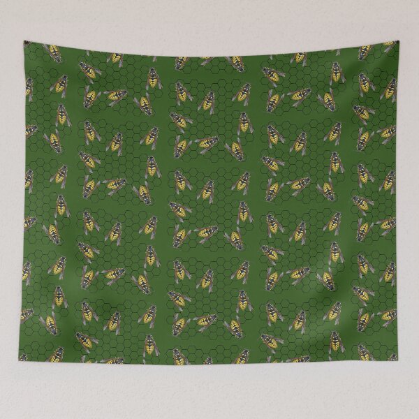 Item preview, Bee pattern with honeycomb background - WelshDesigns designed and sold by welshdesigns.