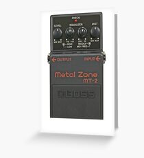 Boss Pedal Series - Black/Orange - Metal Zone Greeting Card