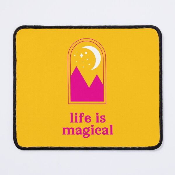 Item preview, Life Is Magical - Positive message in bright yellow and pink designed and sold by SirenSeventyOne.