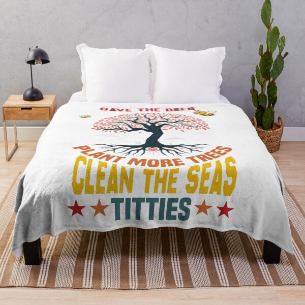 Item preview, Save The Bees Plant More Trees Clean The Seas Titties, gift for nature lovers, vantage retro design designed and sold by TheOne001.