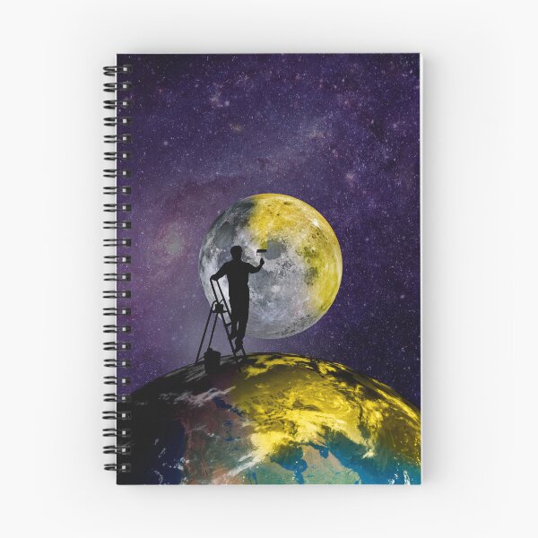 Item preview, planet colour. Moon painting from earth designed and sold by ApurwaArtShop.