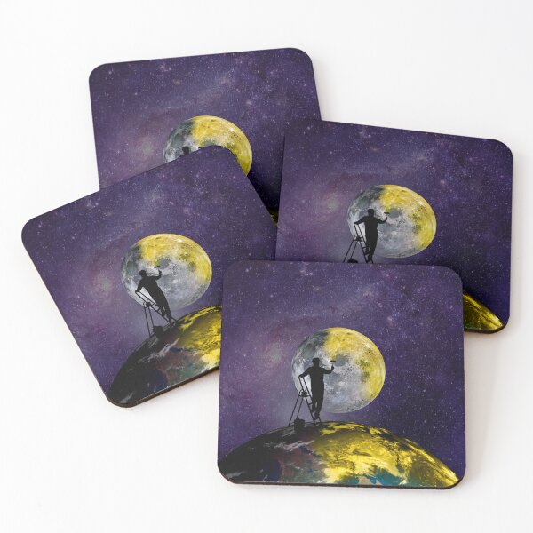Item preview, planet colour. Moon painting from earth designed and sold by ApurwaArtShop.