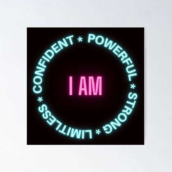 Item preview, Positive Affirmation I Am Powerful Confident Limitless Strong Digital Print Art designed and sold by IncrediMi.