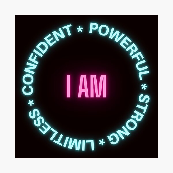 Item preview, Positive Affirmation I Am Powerful Confident Limitless Strong Digital Print Art designed and sold by IncrediMi.