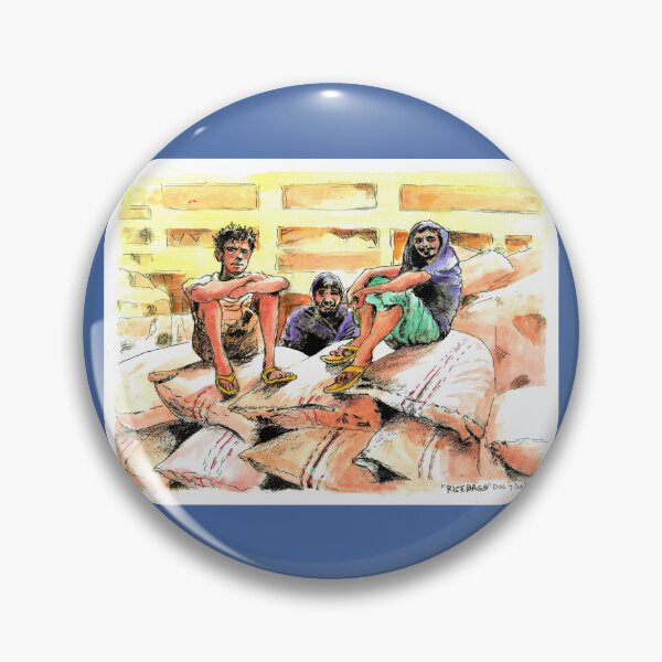 Item preview, Rice Bag Laborers On Break - Watercolor Print By Don Sylvester designed and sold by DonSylvester.