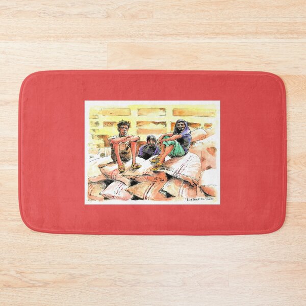 Item preview, Rice Bag Laborers On Break - Watercolor Print By Don Sylvester designed and sold by DonSylvester.