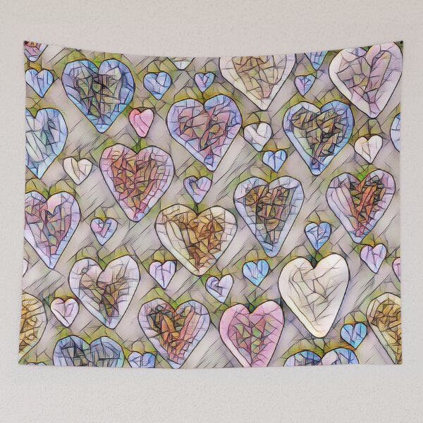 Item preview, Mosaic Hearts Seamless Pattern designed and sold by Edenglow Prints & Peculiars.
