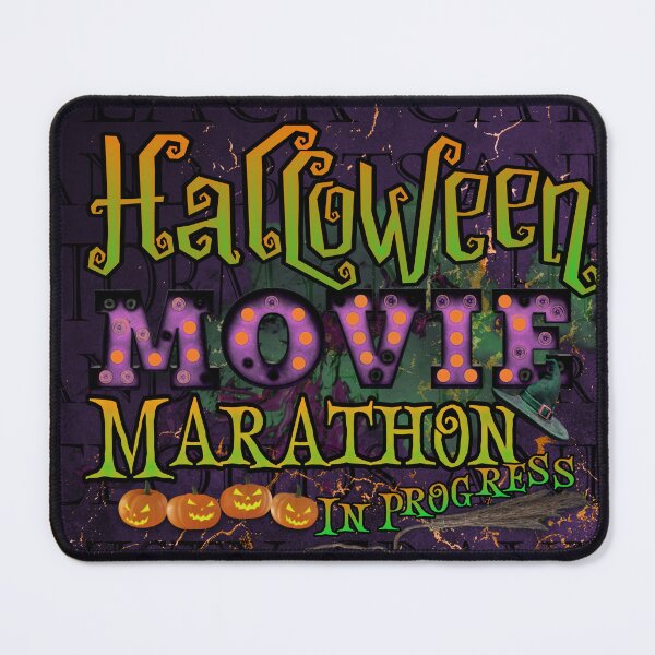Item preview, Halloween Movie Marathon In Progress Purple Orange Marquee designed and sold by ChicoryJunction.