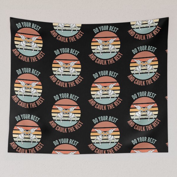 Item preview, Do Your Best and Caulk The Rest Retro Sunset Handyman designed and sold by PeachesMommy.